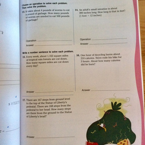 5th Grade Math Skills Workbook Harcourt Flash Kids - Picture 3 of 8